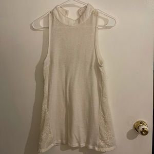 Candie’s High Neck Tank Top Blouse with Lace